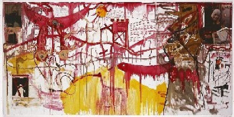 Jonathan Meese, Gelber See grüner Schnabel roter Schwanz rotzbrauner Bär
2005, Mixed Media
