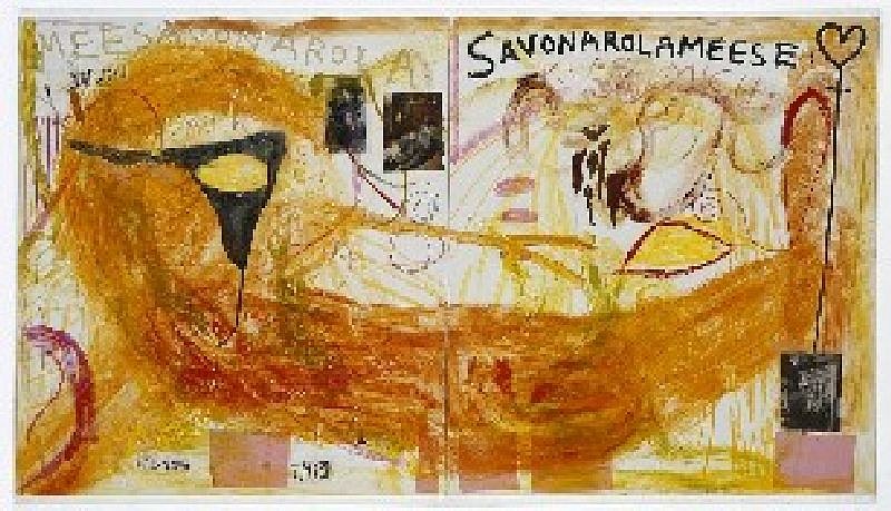 Jonathan Meese, DIE NEUE GURKENRIECHTUNG "SUPIITISMUS MORALIS de la Fruiti DILLI MARE"
2007, Mixed media on canvas
