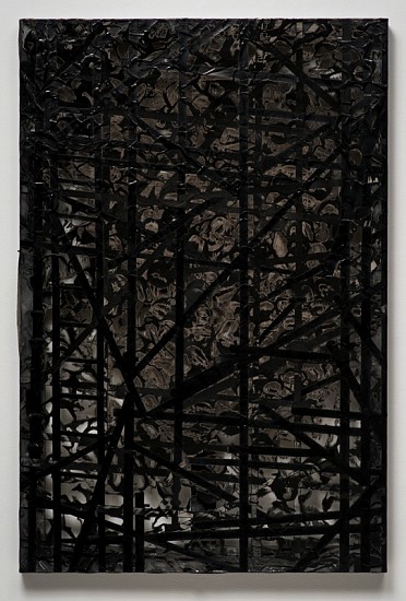 Analia Saban, Erosion (Scaffolding)
2012, Laser sculpted acrylic paint on canvas
