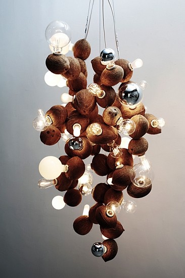 Guyton Walker, Untitled
2007, 58 coconuts, electrical wiring, and light bulbs