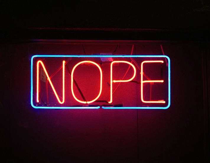Claire Fontaine, Untitled (Open)
2012, Window mounted sign, argon and neon filled glass, transformer, cables