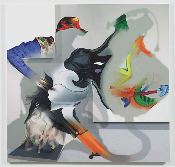 Pieter Schoolwerth, Leaf of Absence #1
2015, oil, acrylic and giclee print on canvas