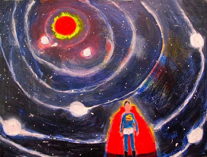 Katherine Bradford, Superman Solar System
2015, Acrylic on canvas