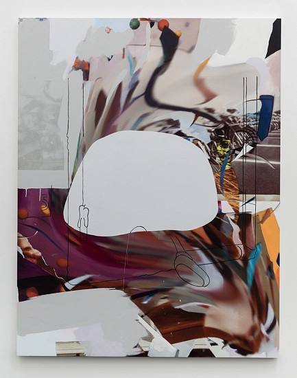 Chris Coy, Whirpool Frigidaire (Drifting Snow), L
2015, Digital print on canvas, acrylic, latex, graphite, silkscreen, enamel
