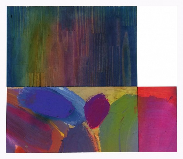 Sarah Braman, Pink Room
Fabric dye and acrylic paint on plywood and pine board