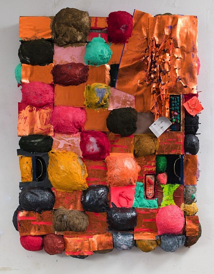 Brian Belott, Puff Piece
2016, Acrylic, glitter, foil on plexi glass