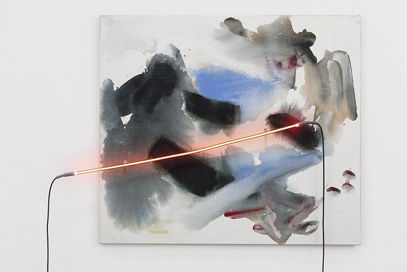 Mary Weatherford, Blood on the Tracks
2016 - 2019, Flashe and neon on linen